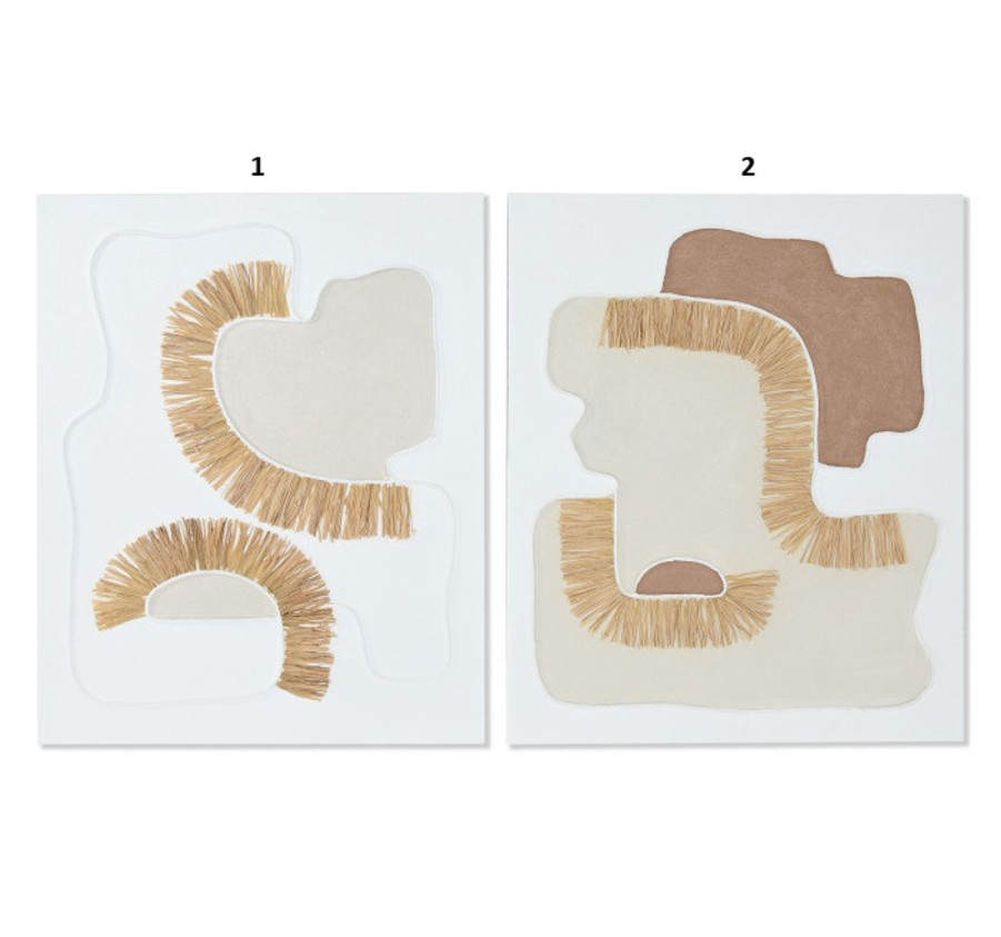 TABLEAU TOILE EN JUTE PEINT