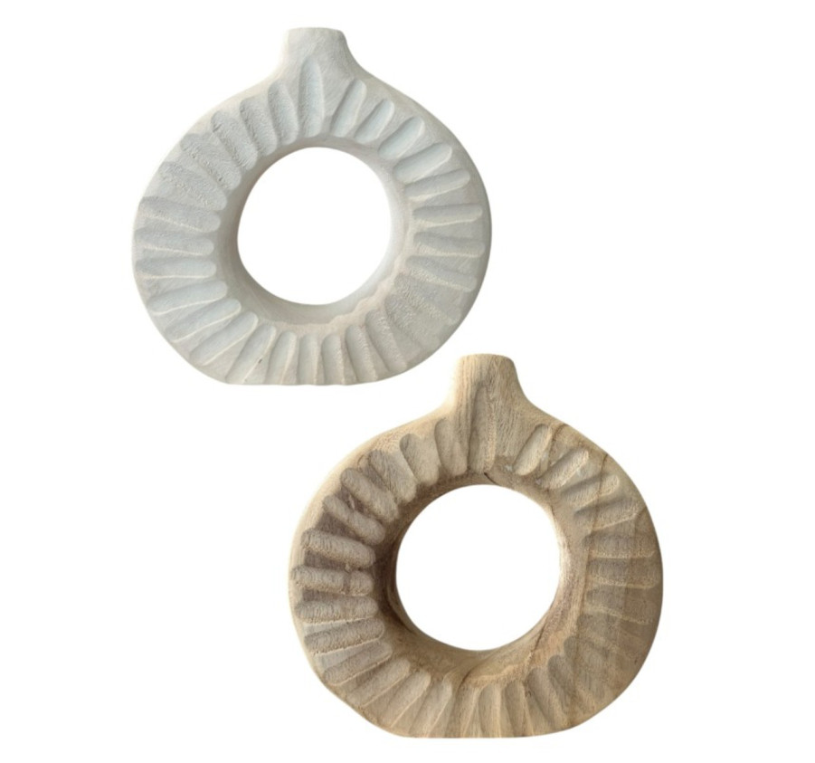 VASE ROND EN BOIS DE PAULOWNIA