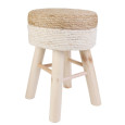 TABOURET TRESSE BEIGE EN JUTE