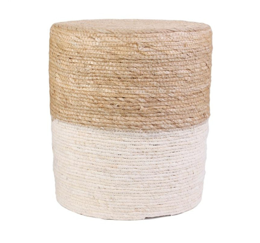 POUF TRESSE BEIGE EN JUTE