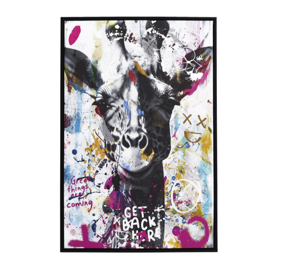 TABLEAU GIRAFE COLORE 60X90CM