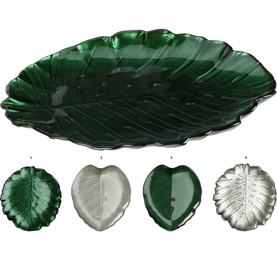 ASSIETTE EN VERRE FEUILLE