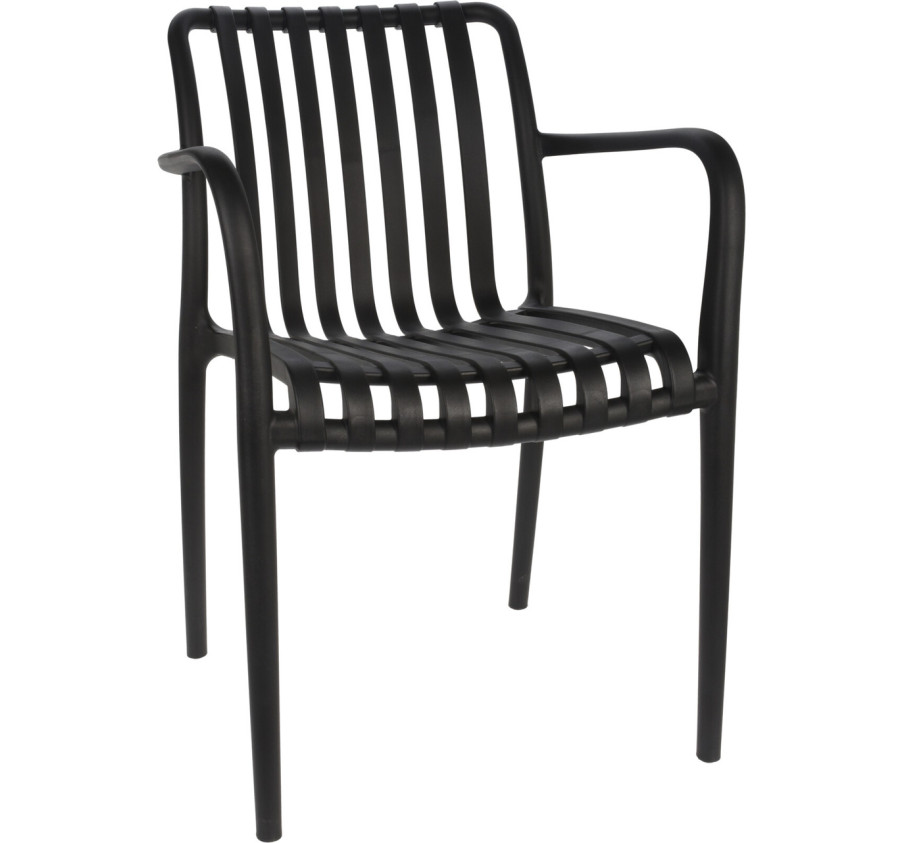 CHAISE DE JARDIN NOIRE AJOUREE