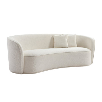 Canapé organique Ora 3 places bouclette blanc 243x100x80cm | Lory