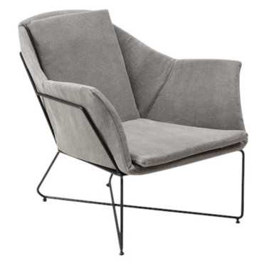 Fauteuil Origami minimaliste métal noir 75x83x82cm | Lory