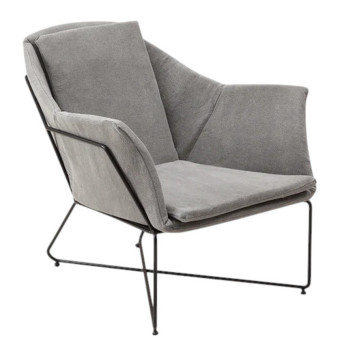 Fauteuil Origami minimaliste métal noir 75x83x82cm | Lory