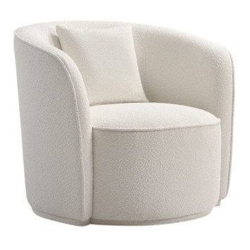 Fauteuil organique Ora bouclette blanc 96x100x80cm | Lory