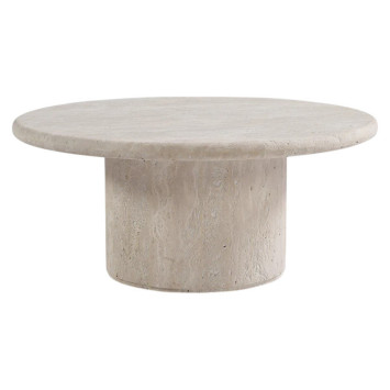 Table basse ronde travertin 80x30cm | Lory