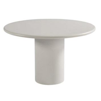 Table à manger ronde organique blanche ciment 120x75cm | Lory
