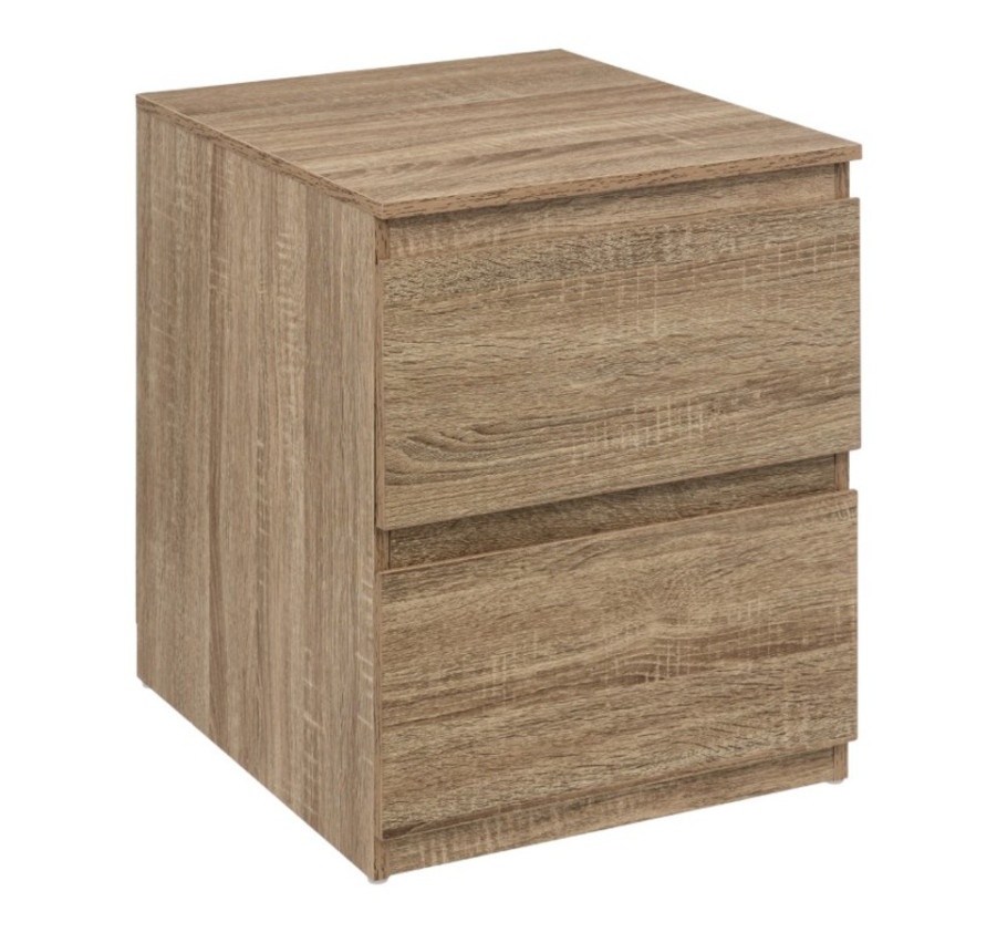 CHEVET 2 TIROIRS EFFET BOIS