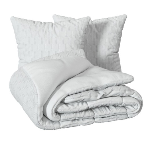 PARURE DE LIT JACQUART BLANC