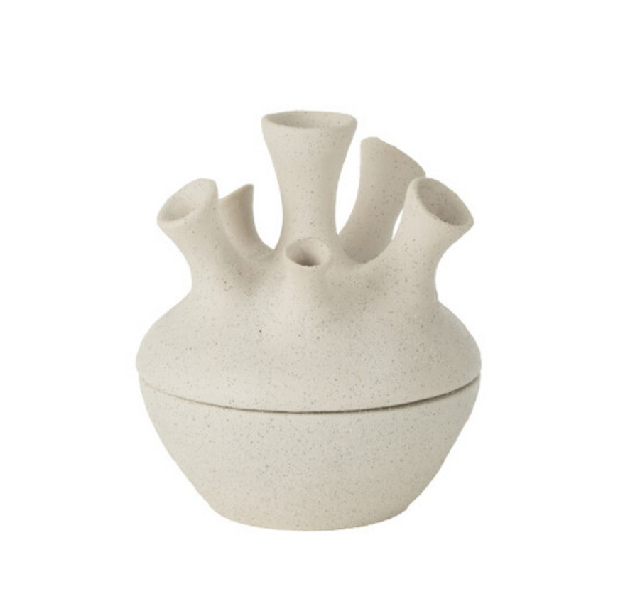 VASE CORAIL EN ERGILE BLANC