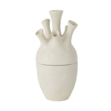 VASE CORAIL EN ARGILE BLANC