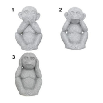 STATUE SINGE EN RESINE GRIS︱Lory