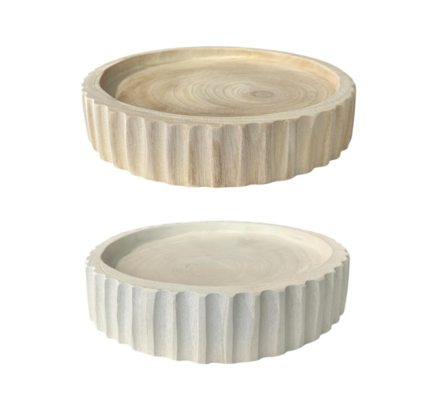 PLATEAU ROND CRANTE EN BOIS