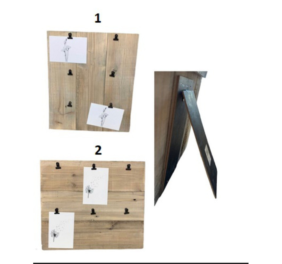 CADRE EN BOIS AVEC 6 PINCES