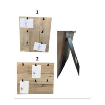 CADRE EN BOIS AVEC 6 PINCES︱Lory