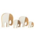 SET DE 4 ELEPHANTS EN BOIS