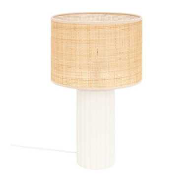LAMPE EN CERAMIQUE ET ROTIN