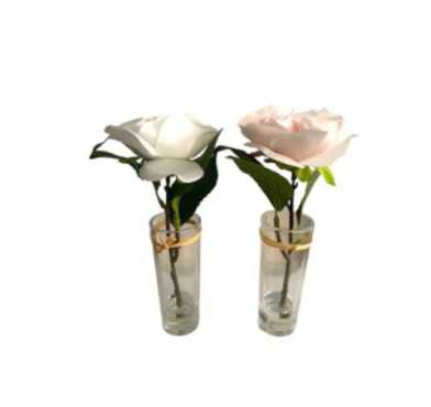 POT EN VERRE AVEC ROSE︱Lory