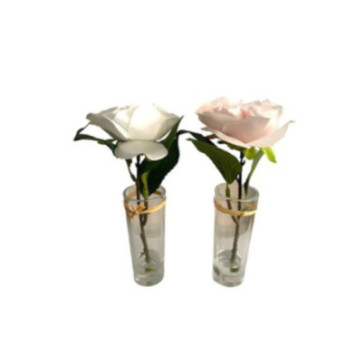 POT EN VERRE AVEC ROSE︱Lory