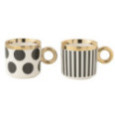 MUG EN CERAMIQUE NOIR BLANC OR