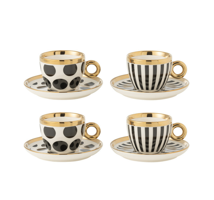SET DE 4 TASSES ET SOUS TASSES