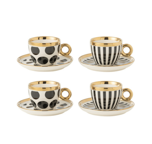 SET DE 4 TASSES ET SOUS TASSES