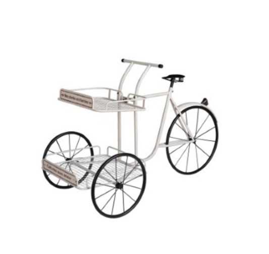 TRICYCLE PORTE PLANTE BLANC