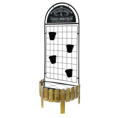 JARDINIERE AVEC TREILLIS NOIR