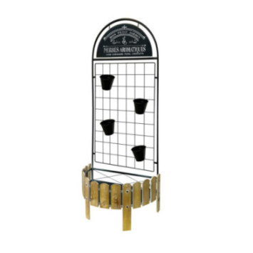 JARDINIERE AVEC TREILLIS NOIR