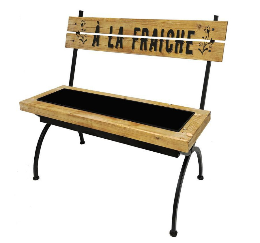 BANC A FLEURIR NOIR EN BOIS