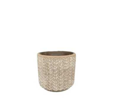 CACHE POT EN CERAMIQUE - BRUN