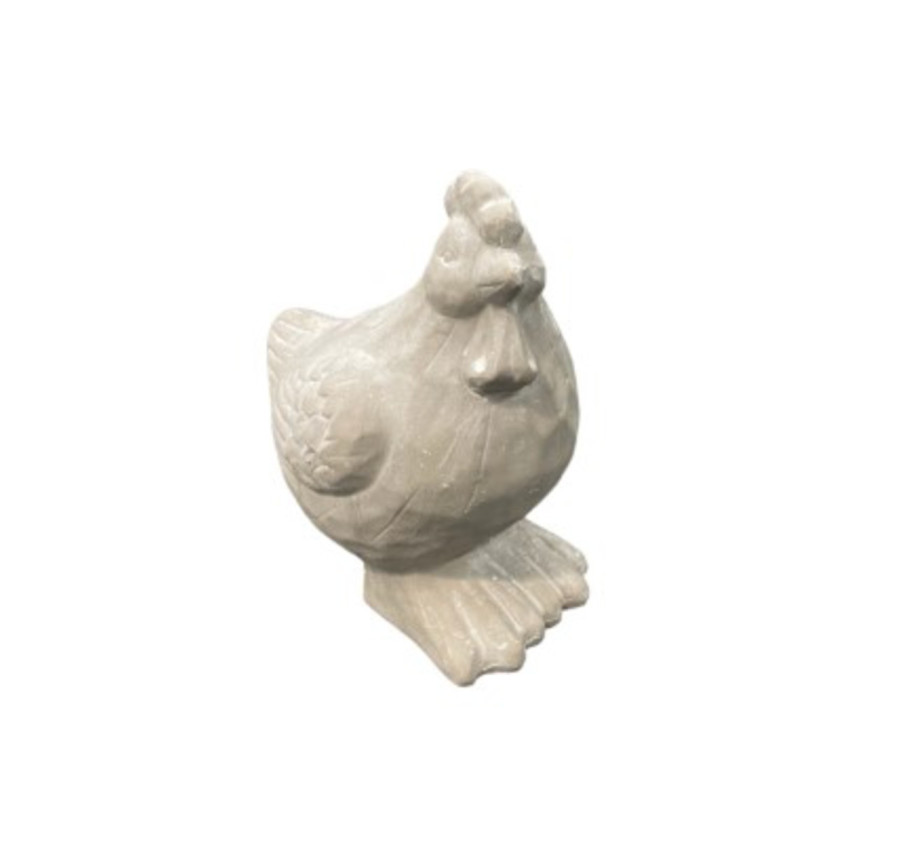 STATUE COQ EN CIMENT GRIS