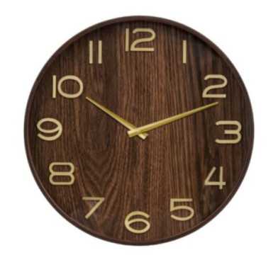 HORLOGE EN BOIS MARRON D55CM