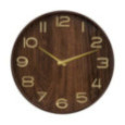 HORLOGE EN BOIS MARRON D55CM