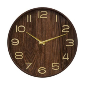 HORLOGE EN BOIS MARRON D55CM