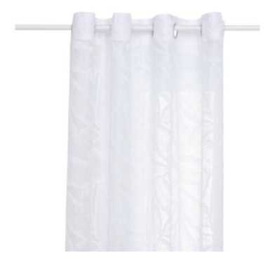 VOILAGE MOTIF FEUILLES BLANC