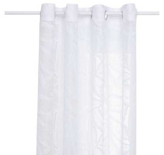 VOILAGE MOTIF FEUILLES BLANC