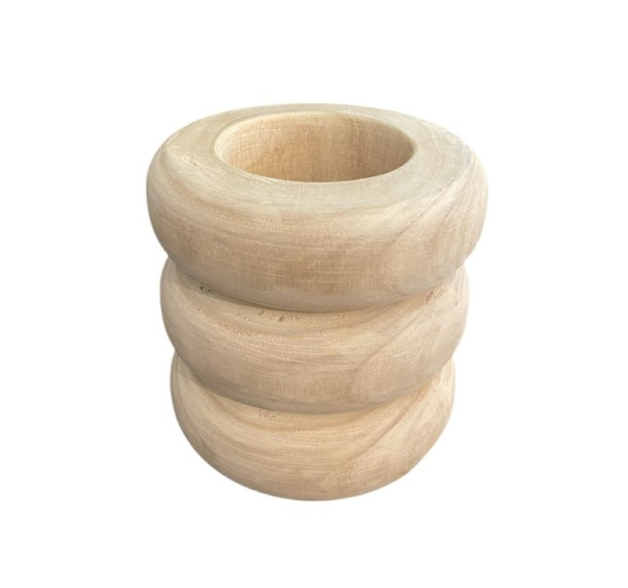 VASE EN BOIS 18X18CM