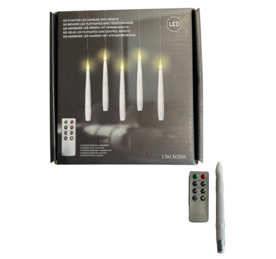 SET DE 5 BOUGIES 15CM