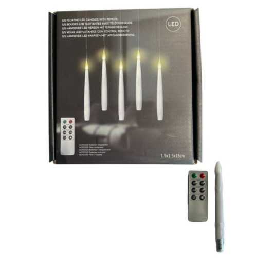 SET DE 5 BOUGIES 15CM