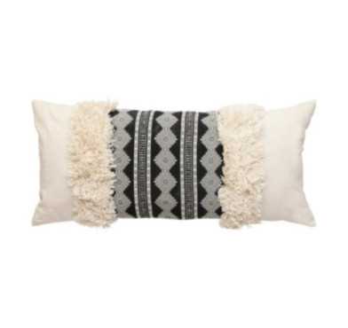 COUSSIN JACQUARD NOIR ET BEIGE