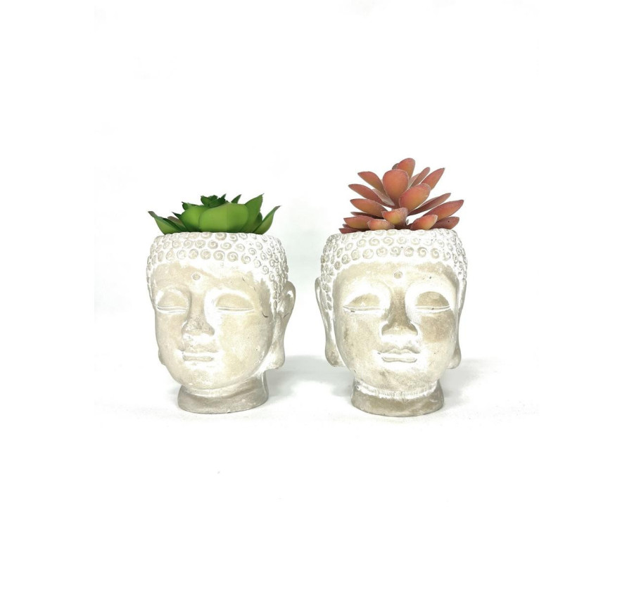 POT TETE DE BOUDDHA CIMENT