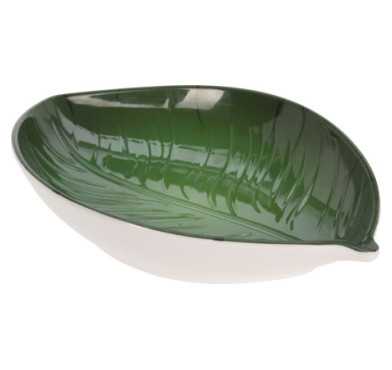 PLAT FEUILLE VERTE 23X15CM