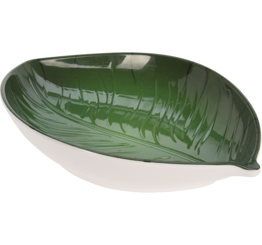 PLAT FEUILLE VERTE 23X15CM