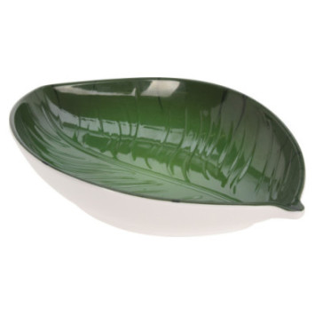 PLAT FEUILLE VERTE 23X15CM