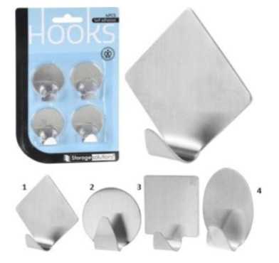 BLISTER DE 4 CROCHETS ADHESIFS