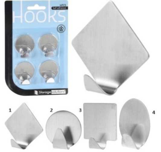 BLISTER DE 4 CROCHETS ADHESIFS