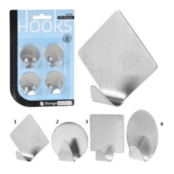 BLISTER DE 4 CROCHETS ADHESIFS